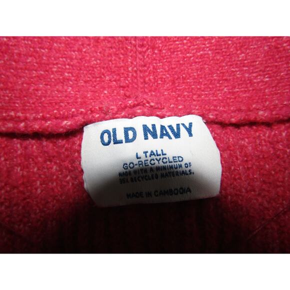 Old Navy Women’s Large Tall Pink Ribbed Knit Button-Front Cardigan - Picture 3 of 6